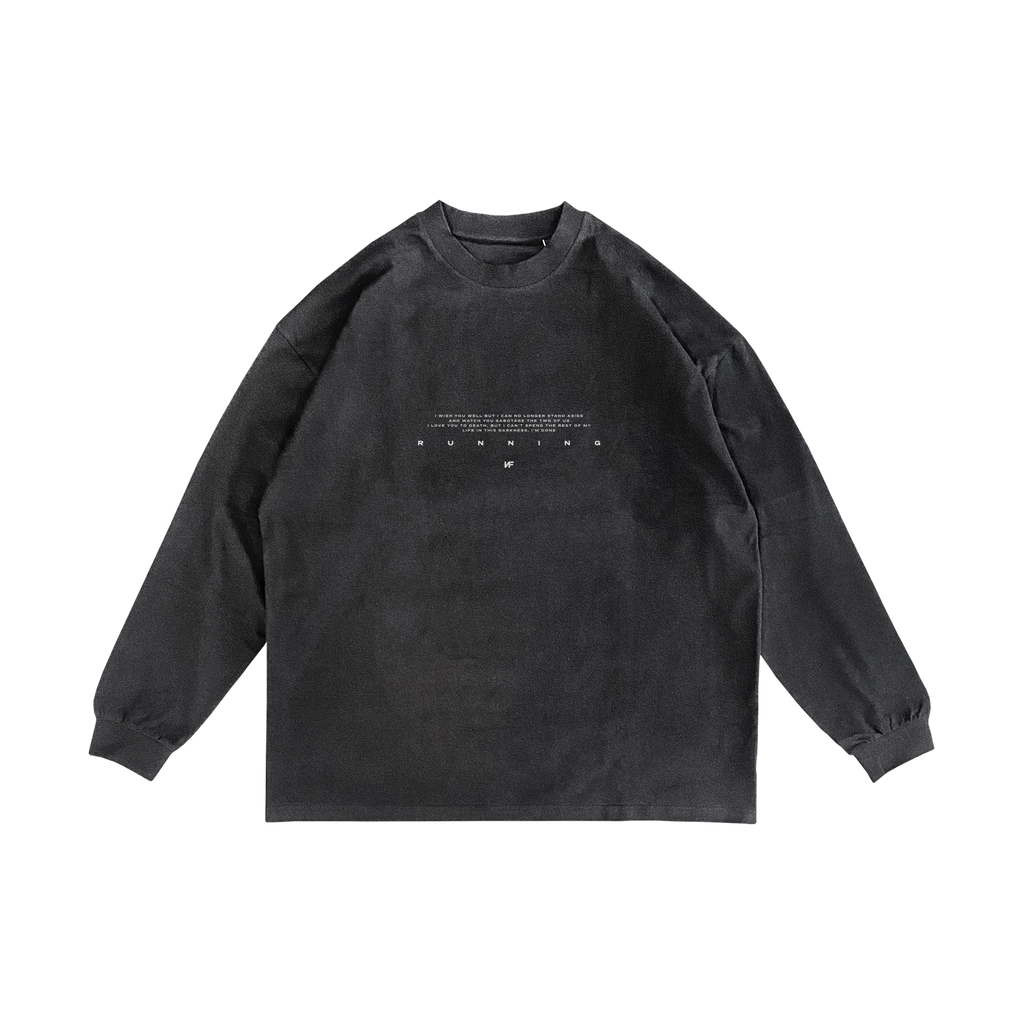 Vintage Black "RUNNING" Long Sleeve T-Shirt