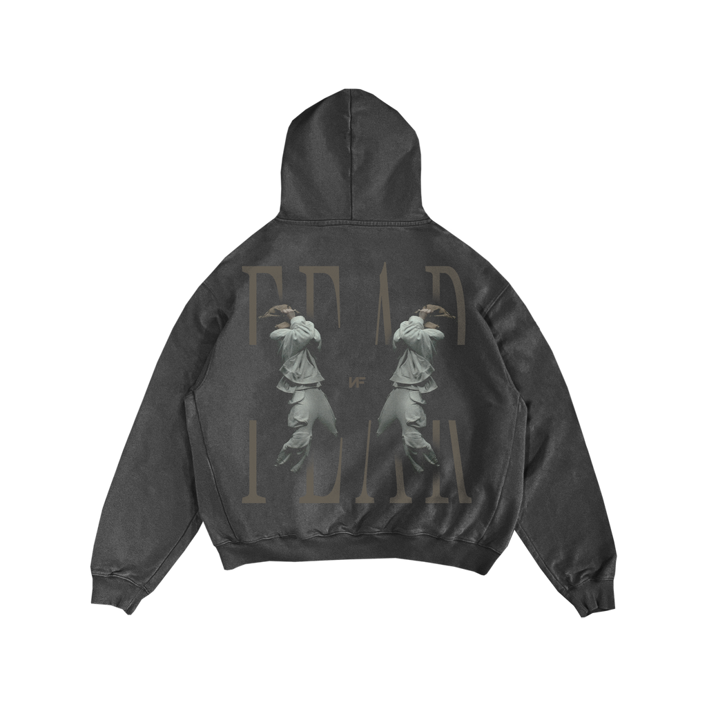 PRE-ORDER - Premium Heavyweight Vintage Black "FEAR" Hoodie