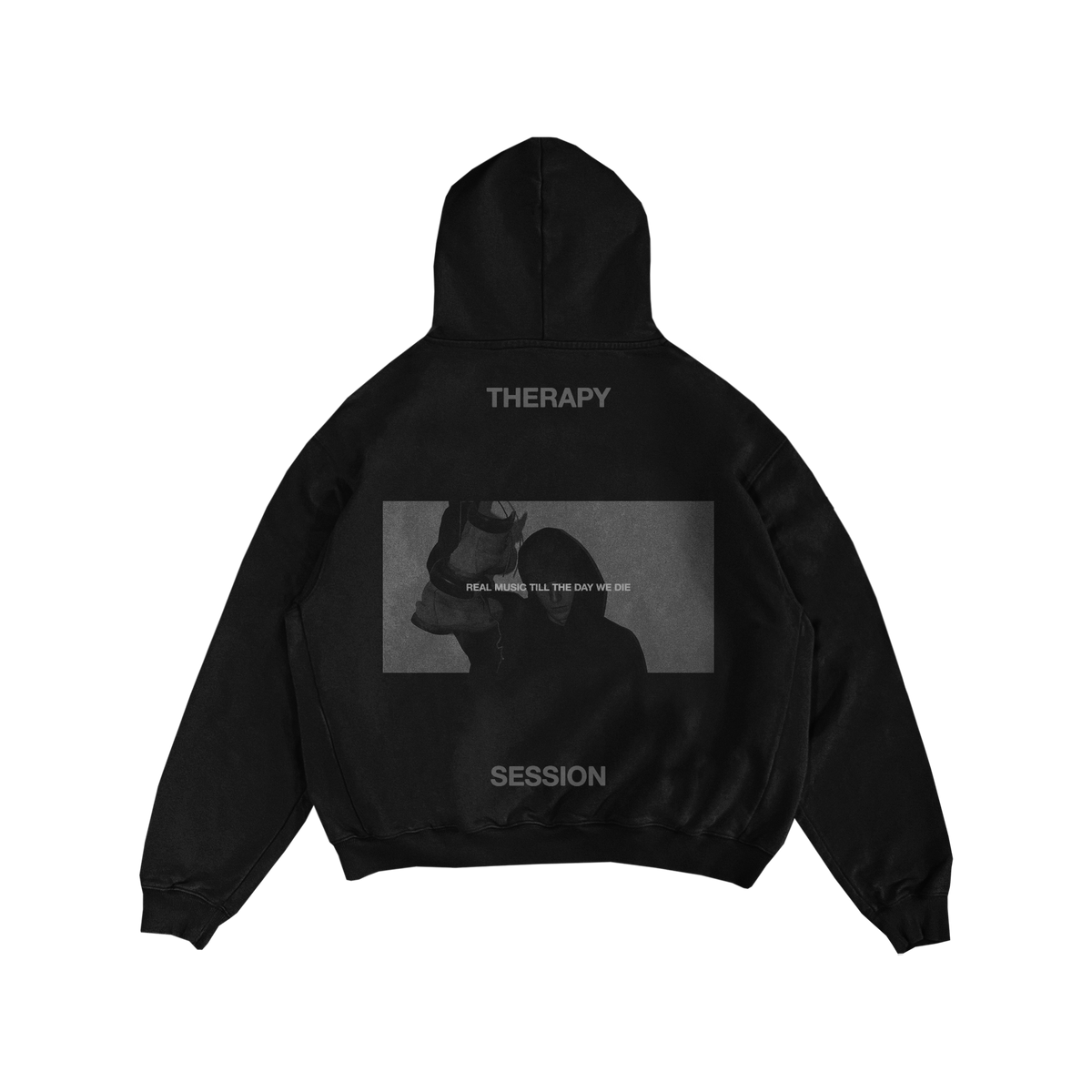 Premium Heavyweight Black THERAPY SESSION Hoodie | NFRealMusic