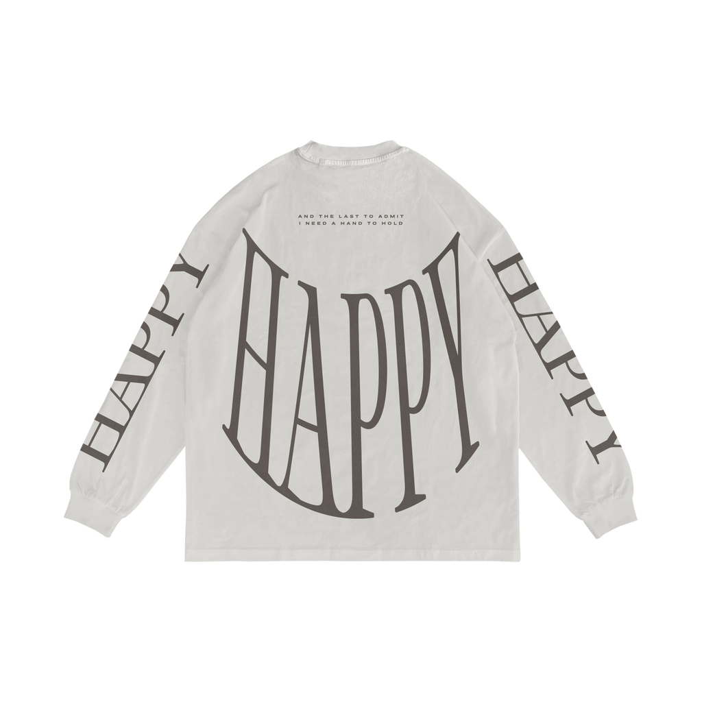 Cement "HAPPY" Long Sleeve T-Shirt